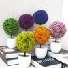 Artificial Plants Potted Green Bonsai Small Tree Grass Plants Pot Ornament Fake Flowers For Home Garden Decoration Wedding Party