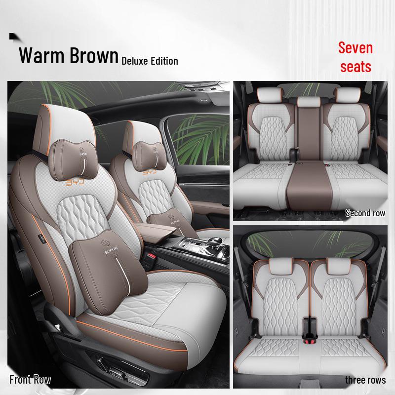 BYD Tang Full Leather Car Seat Cushion: Fits 5, 6, 7-Seater Models