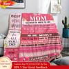 1 Piece Comfortable Blanket Gift for Mom, Birthday Gift for Mom from Daughter and Son Gift for Mother's Day Custom Blankets
