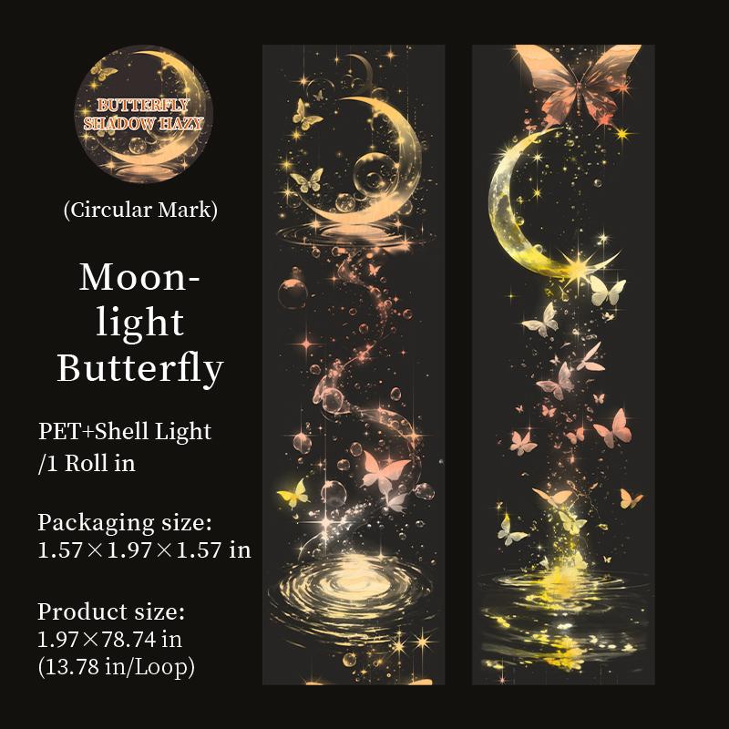 1 Roll Dreamy Butterfly Seashell Iridescent Washi Tape For Scrapbooking DIY Decoration Collage Material Phone Case Notebook