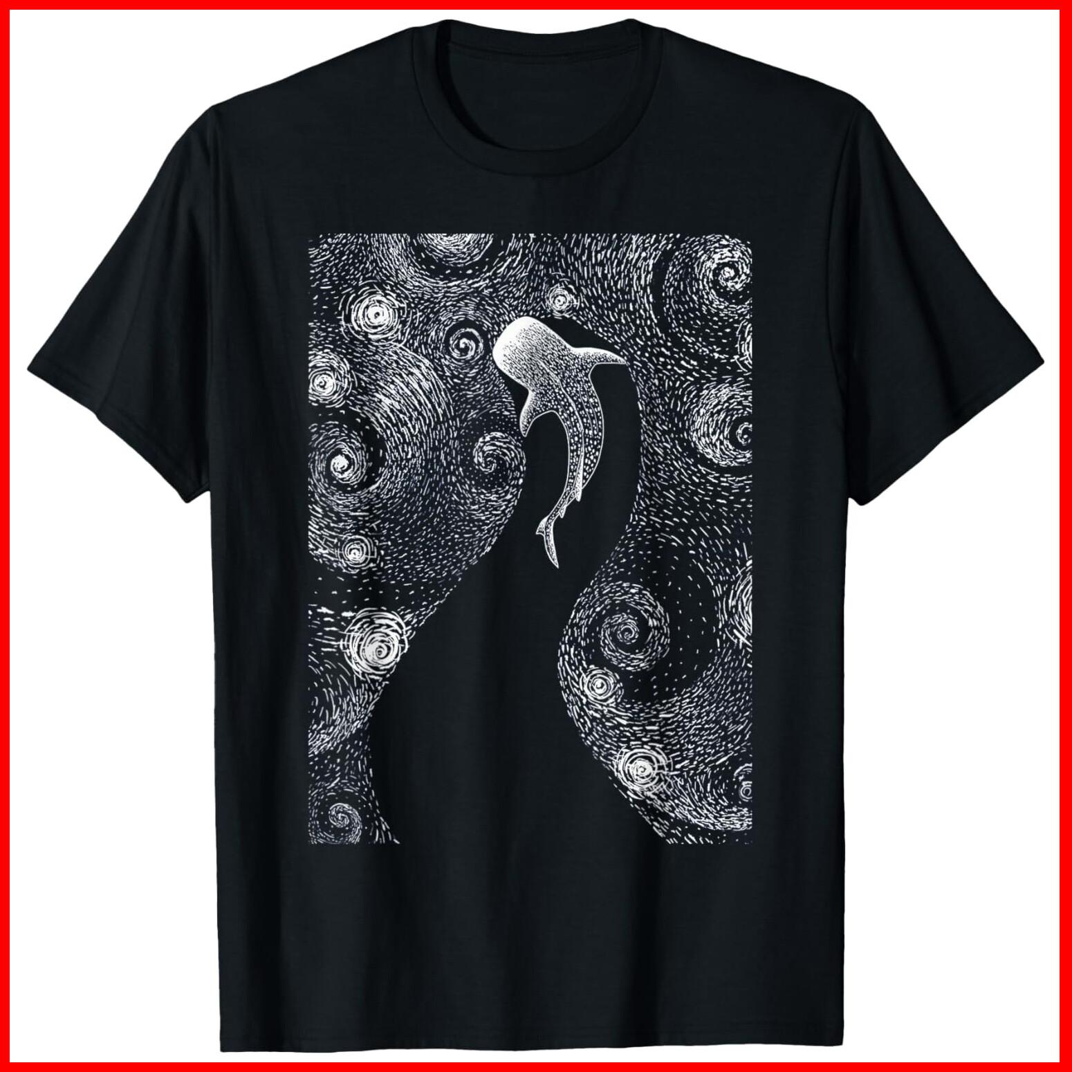 Diving With Whale Sharks Whale Shark Black Cotton T-Shirt S-5XL S
