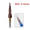M35 HSS-Co Cobalt Step Drill Bit 3-13mm HSS-Co Cobalt Step Cone Drill Spiral Grooved Hex Shank Hole Drill Metal-Wood Hole Cutter