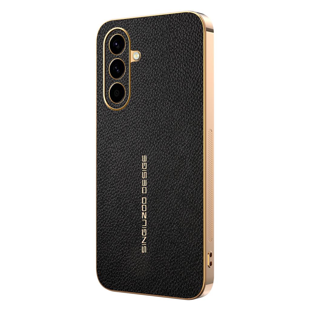 Pour Samsung Galaxy A57 5G Coque Anti-Rayures Texture Litchi TPU Cuir PU Housse Arrière de Téléphone