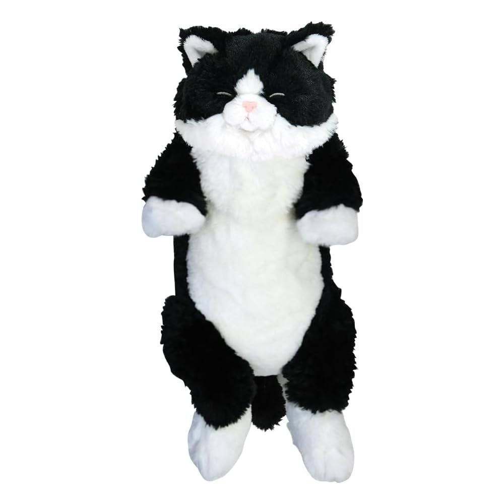 Sunlemon Hizaneko Plush Toy Cat Black and White 22x14x47cm Cute Animal Stuffed Toy