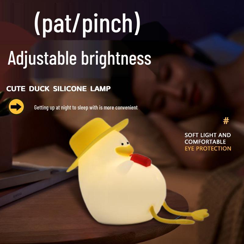 Cola Duck Sleep Aid Night Light: Baby-Friendly, Eye-Safe, Silicone, Rechargeable, with Timer