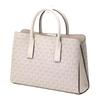Michael Kors RUTHIE Gold Hardware Brand Print Coated Canvas Shoulder Handbag Small Women's Cream