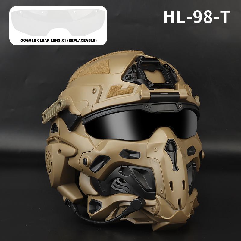 ABS Outdoor Casco Protector Built-in Headset Lens Multiple Color Safety CS Game Full Face Field Cover Tactical Mask Helmet