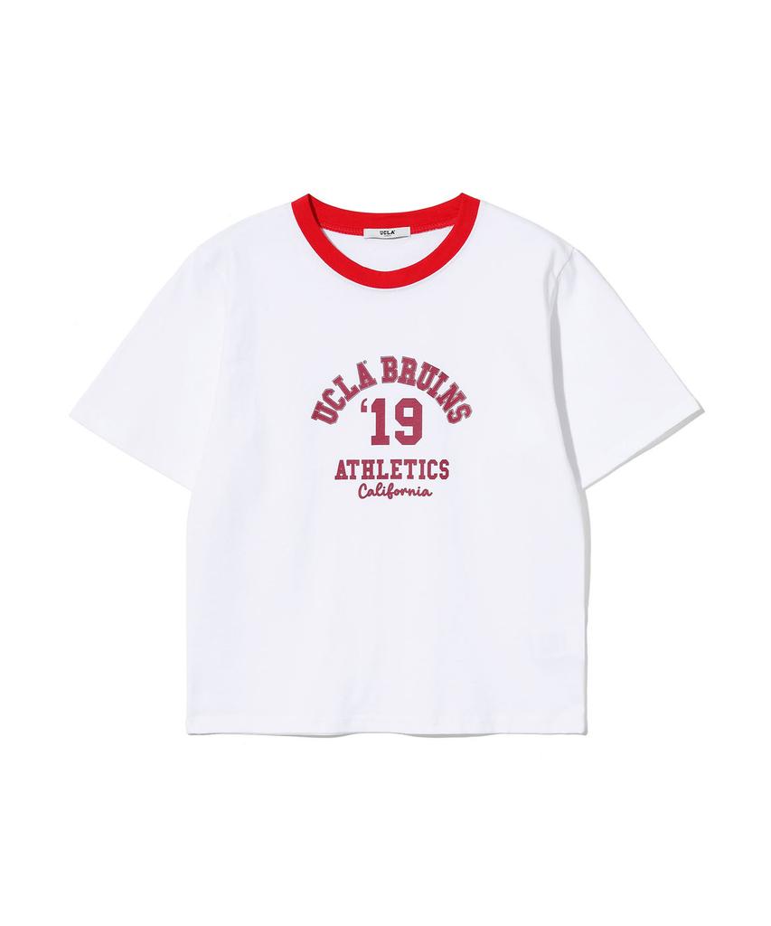 UCLA Women'S 19Ucla Ringer Color Block Short Sleeve T-Shirt [White] (Uc6Stac)