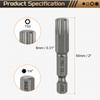 Torx Head Screwdriver Bit T5-T50 1/4" Hex Shank 50mm Magnetic No Hole Tip Tamper Proof 6 Point Star S2 Screw Driver Drill Bits