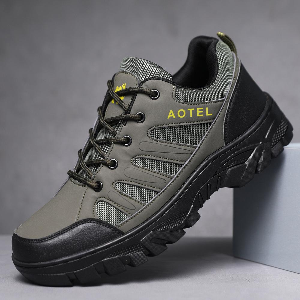 

Foreign trade mountaineering shoes men s autumn new fashion trendy low-top men s shoes platform comfortable lace-up sports shoes 45 армія зелений колір