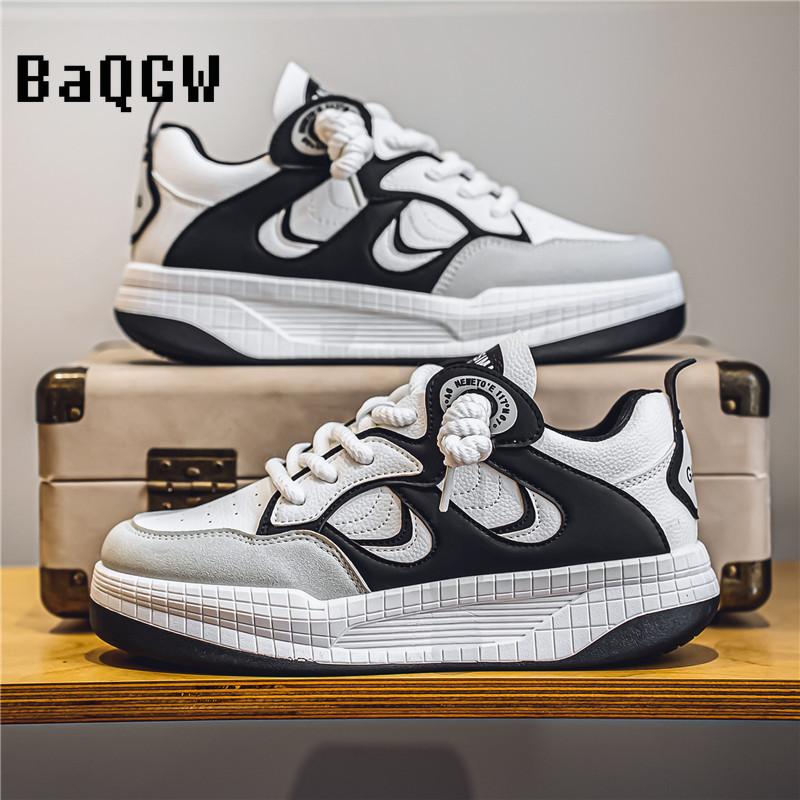 Autum Men Shoes Platform Male Casual Chunky Sneakers Board Shoes Fashion Thick-soled Trendy Vulcanized Shoes Student 2024 New