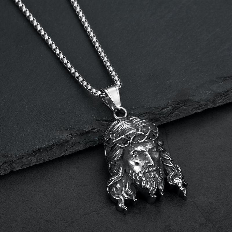 New Hiphop Stainless Steel Pendant Necklace for Men Vacuum Plated Sagrada Familia YS Portrait Chain Urban Streetwear Men Jewelry