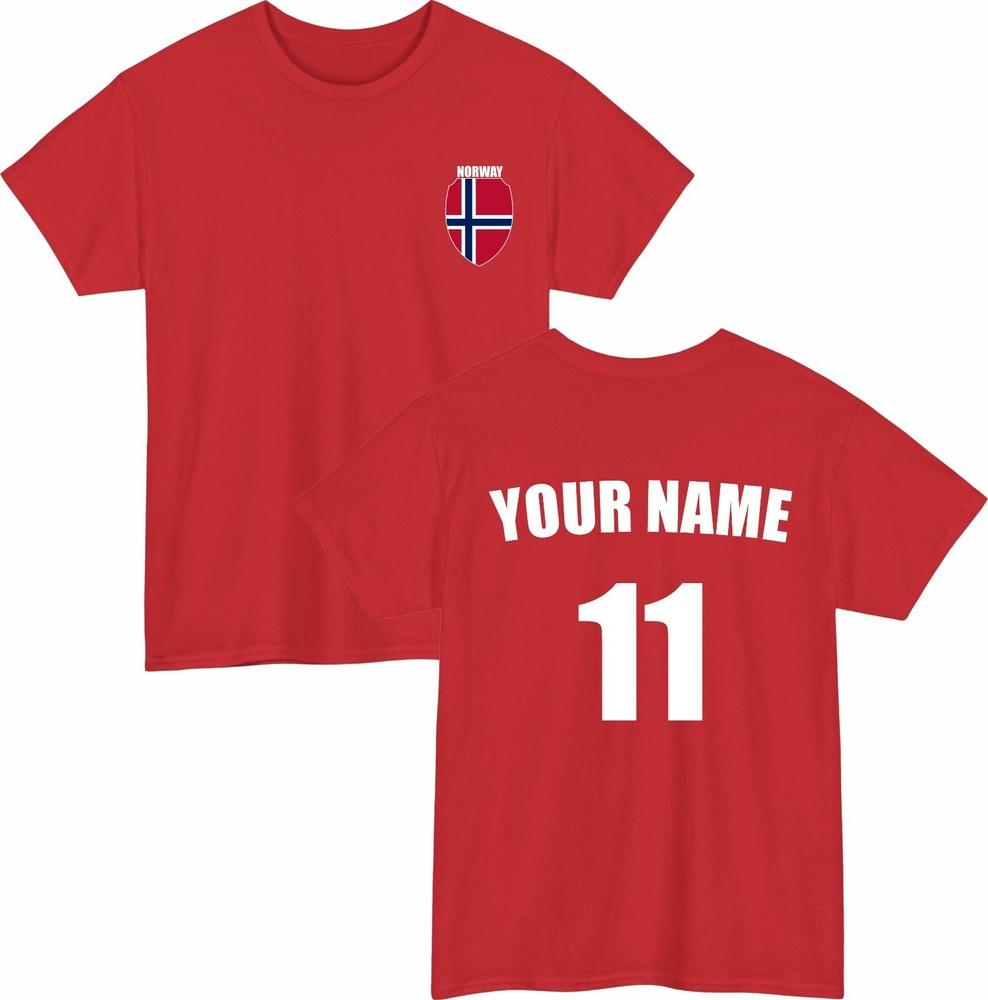 Personalised Norway Football TShirt Custom Name And Number Sports Lover Top S