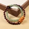 Agarwood & Aventurine Double-Loop Bracelet with Zhakiramu Beads