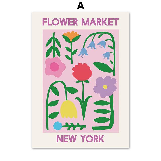 

Цветочный рынок, линии, лицо, коктейль, настенные художественные постеры, принты, скандинавская картина на холсте, абстрактные картины для декора гостиной 21cm×30cm NoFrame