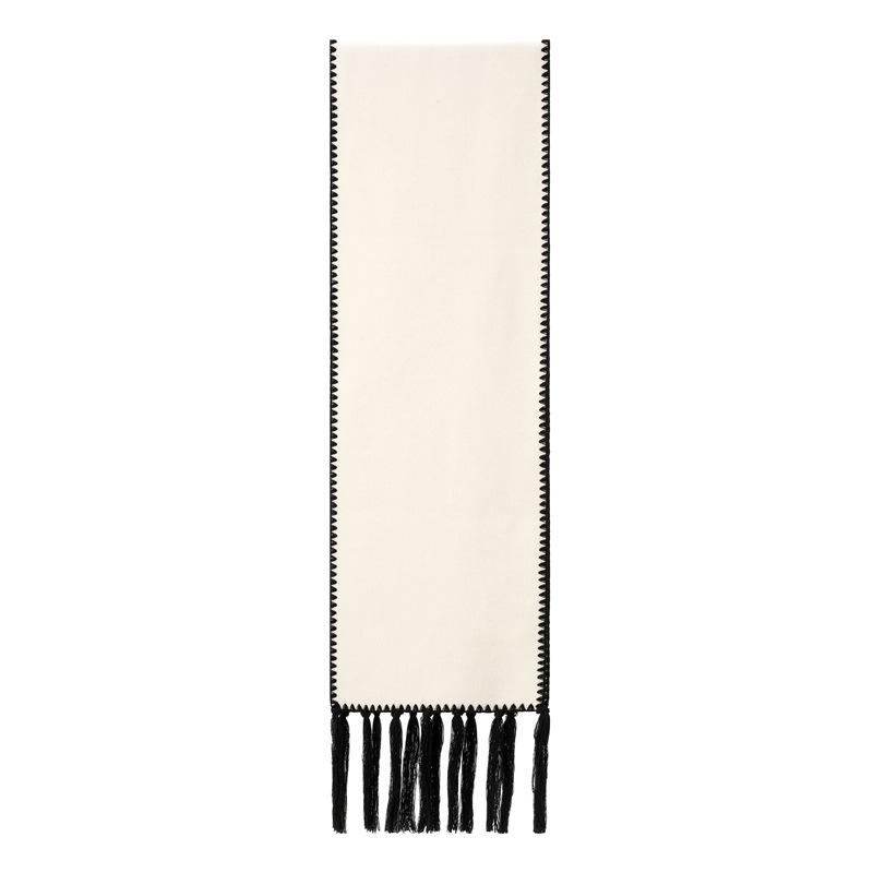 European  American Style Double-Sided Wool Tassel Scarf - Autumn/Winter 2025 Collection 190x30+20 cm