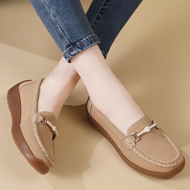 Women Black Moccasins Driving Shoes Flats Casual Nurse Loafers Khaki Minimalist Maternity Shoes Large Size