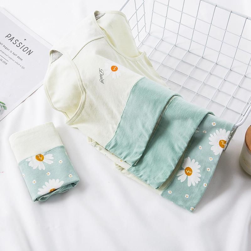 4Pcs High Waist Panties Women Breathable Cotton Underwear Cute Print Seamless Briefs Intimates