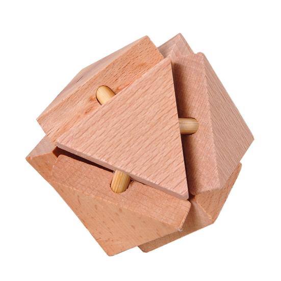 Classic Wooden Puzzle Cube Ball Kongming Luban Lock Brain Teaser Adults Toy