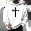Jesus Cross Printed Men Hoodies Urban Casual Streetwear Fashion Hooded Sweatshirt Male Trendy 2025 Autumn Winter Hoody Outerwear