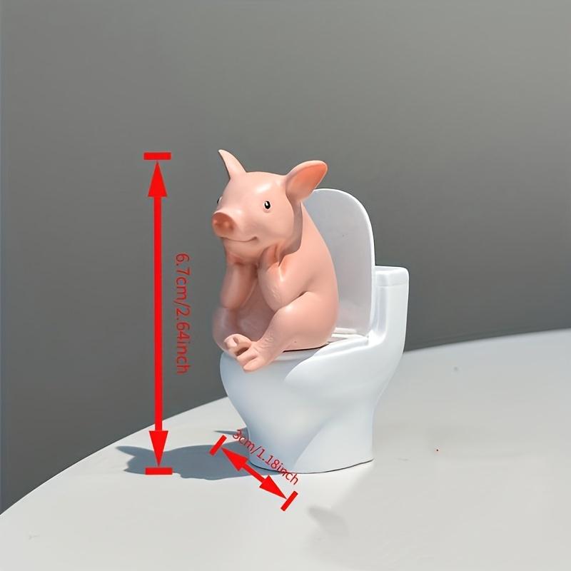 Toilet Piggy Ornament Bathroom Decoration Can Be Placed On the Table or Wall Hanging Father's Day Gift Is Preferred