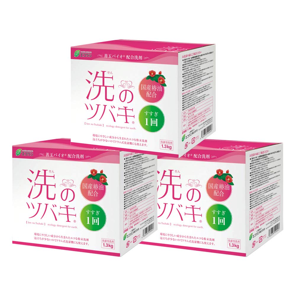 

Eco One Стиральный порошок с маслом японской камелии [Набор из 3 коробок] 1,3 кг, Без отдушек, Не содержит флуоресцентных веществ, Экологичный