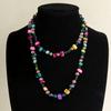 Original Summer Bohemian Color Multi-Layer Shell Glass Crystal Beads Long Sweater Chain Women'S Necklace