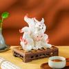 MAXYA Nine-Tailed Fox Figurine with Base, Entryway Ornament, Auspicious Charm, Tamamo-no-Mae, Feng Shui, Indoor Decor, Store Decor, Grand Opening Gift