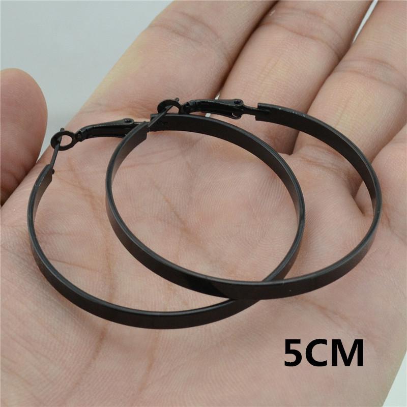 Women's Versatile Large Hoop Earrings - Trendy Personality In Black, Gold, Silver; Non-Piercing Ear Clips for Nightclubs