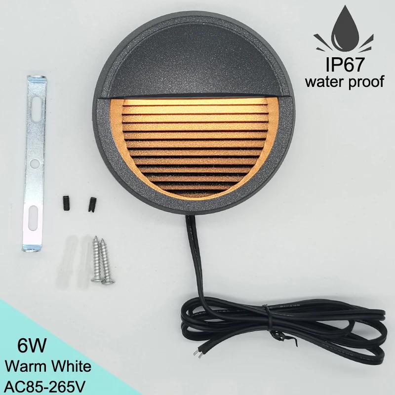 Outdoor Waterproof IP65 Wall Lamp Landscape Deck Round Wall Lamp Stair Railing Step Walk Recessed Decorative Wall Light DC12V