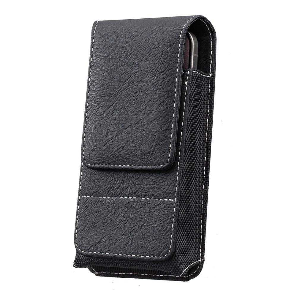 Vertical Phone Waist Pack PU Leather Phone Belt Clip Mobile Phone Waist Bag  Universal Use 5.0 inches