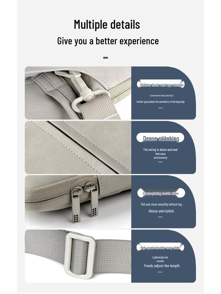 Damen Handtasche aus verschleißfestem PU-Leder: Tablet- & Laptop-Hülle, Leichte Umhängetasche