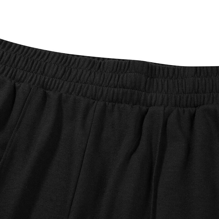 Skechers Colorful Casual Series Solid Color Straight Leg Elastic Sports Pants Women Pants Carbon-Black L323W027-0018