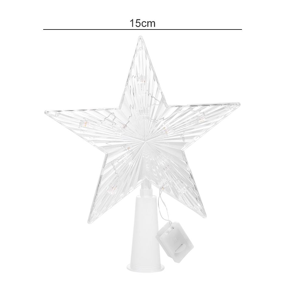 Shining LED Stars Five-pointed Star Christmas Tree Ornaments Christmas Tree Top Star  New Year