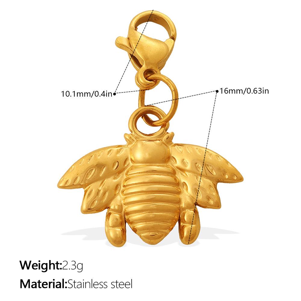 Retro Style Enamel Ladybug Butterfly Insect Series Lobster Buckle Pendant Does Not Fade Diy Accessories