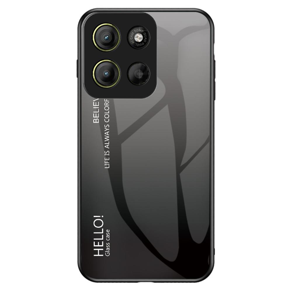 For Motorola Moto G15 4G Case Anti-Scratch Tempered Glass+PC+TPU Phone Cover