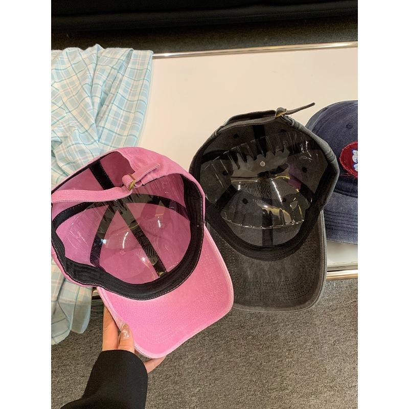 Retro Washing Cowboy Baseball Cap with Bows and Curved Brim Baseball Cap Showing Face Small Sunshade Versatile Soft Top