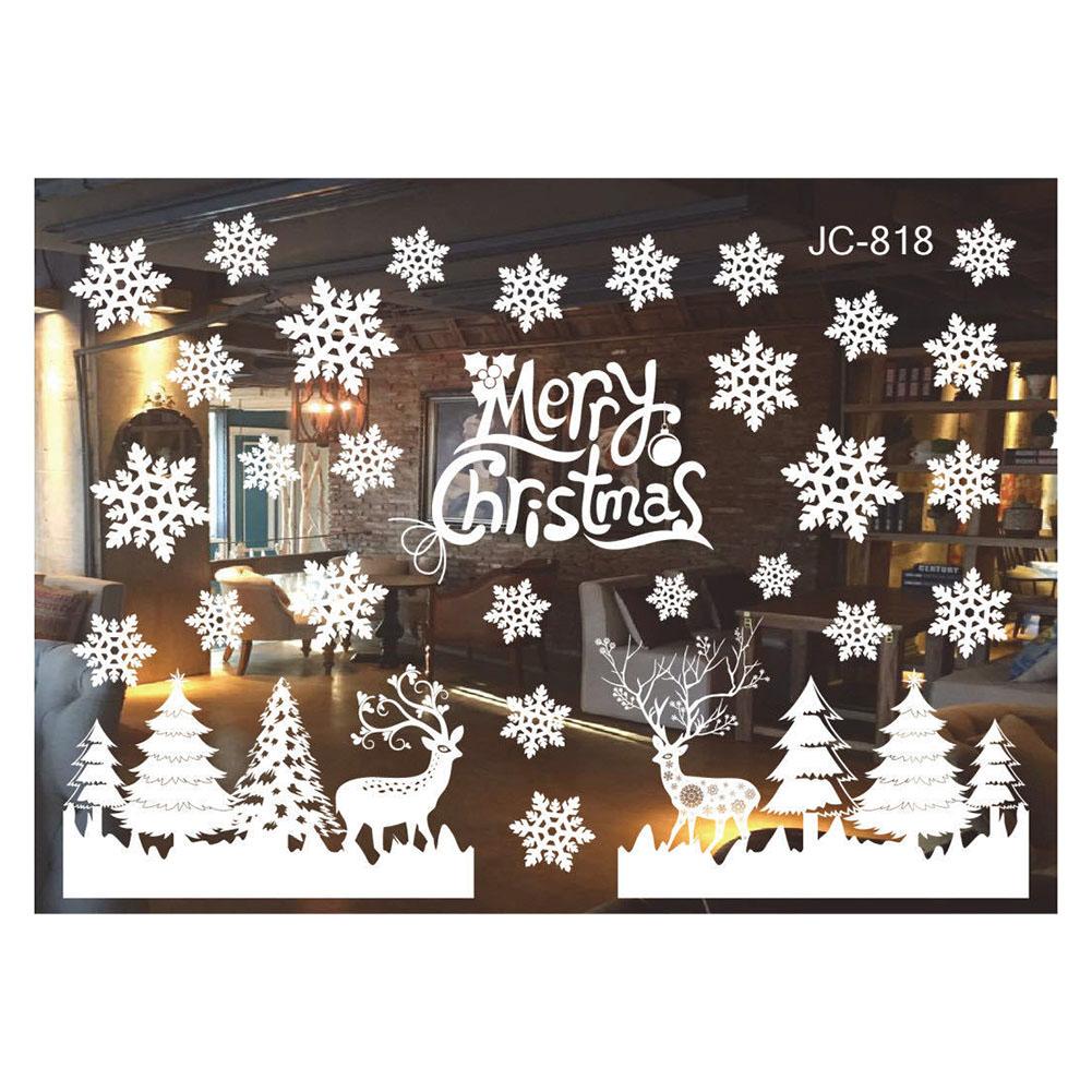 Christmas Window Stickers Christmas Snowflake Casement Clings Stickers Xmas Reindeer Decals Home Decoration