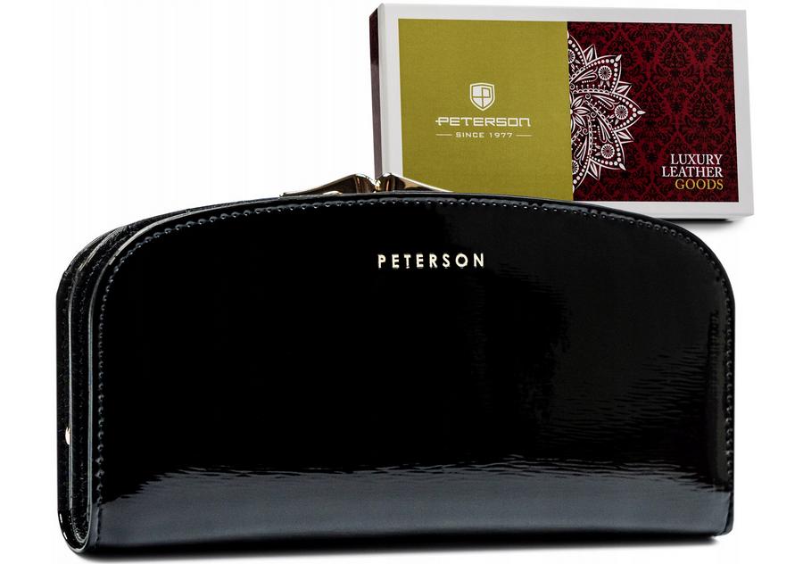 Large women's wallet made of natural leather - Peterson