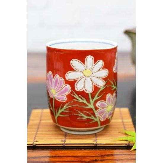 Waza no Kura stylish Kutani ware teacup Cosmos birthday present kanreki celebration koki kiju sanshu beiju gift