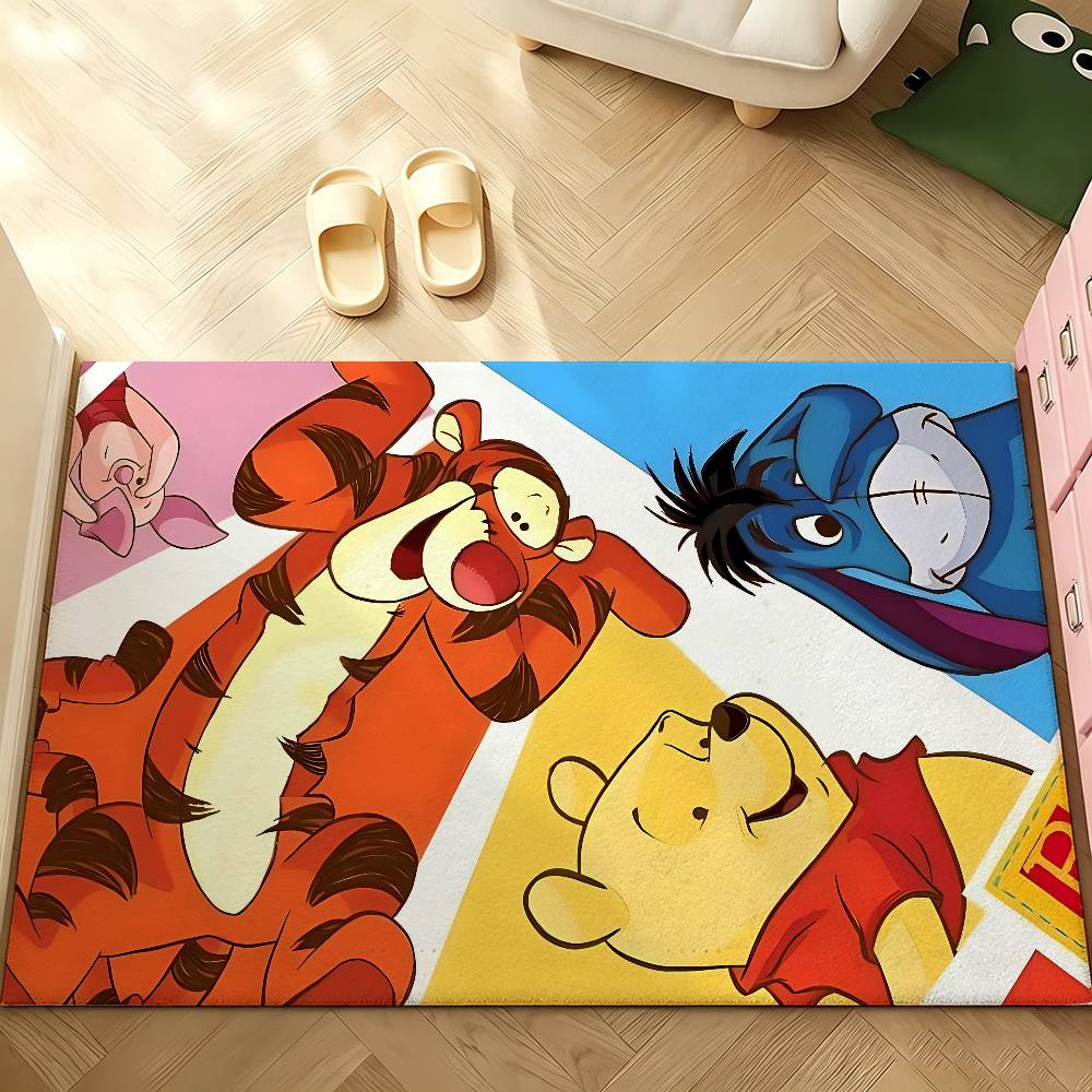 Cartoon W-Winnie The P-Pooh-S Carpet Bathroom Anti-slip Door Mat Home Decoration Mat Entrance Door Mat Scratch-resistant Door