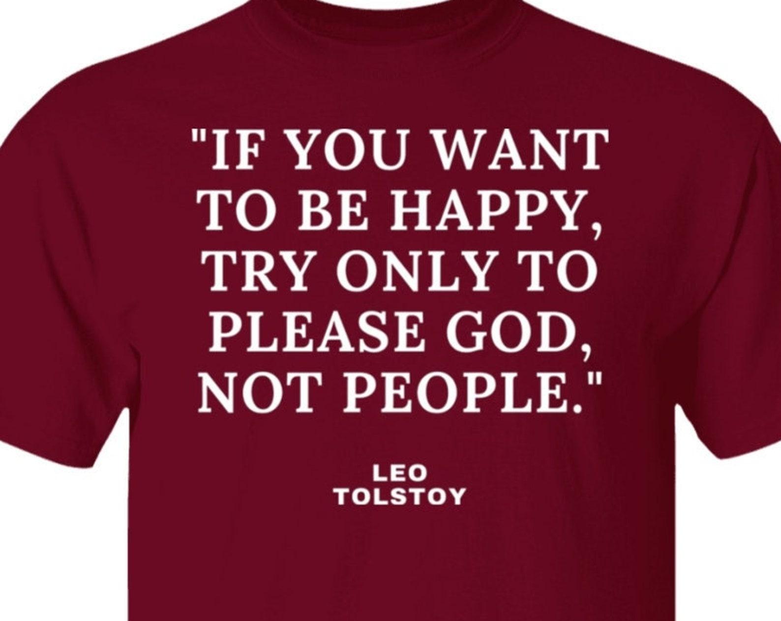 Leo Tolstoy Russian Writer God Quote Motivation Classic Literature Graphic Tee T shirt 3XL
