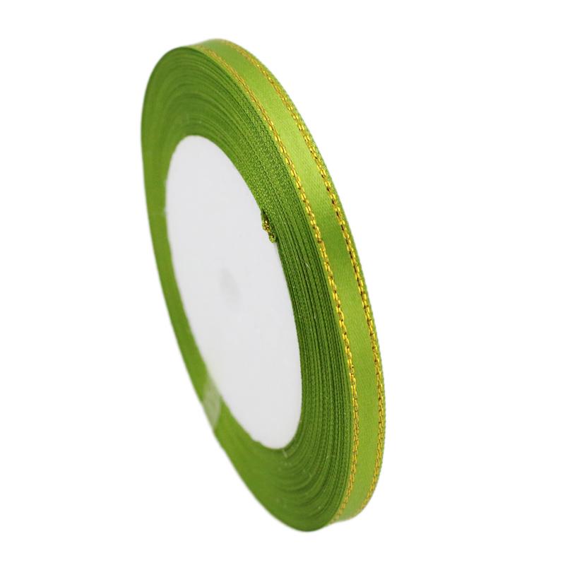 (25 Yards/roll) Gold Edge Ribbon Satin Ribbons High Quality Gift Packaging Ribbons 6/10/20/25/40mm