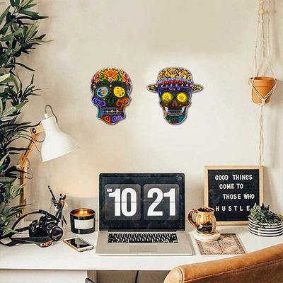 4 Stück Schädel Harz Untersetzer Formen Gruselige Skelett Gießsilikonform DIY Kunst Wandmalerei Zuhause Halloween Tag Dekor Harz Handwerk