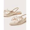 Shoetopia Women & Girls Stylish Decor Bow Cream Fashion Sandal Mules-Eu36