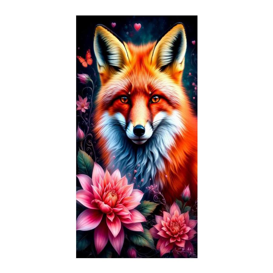 Fox Flower Large Size Diamond Painting New Collection Animals Diy Full Drill Rhinestone Embroidery Mosaic Cross Stitch Kits