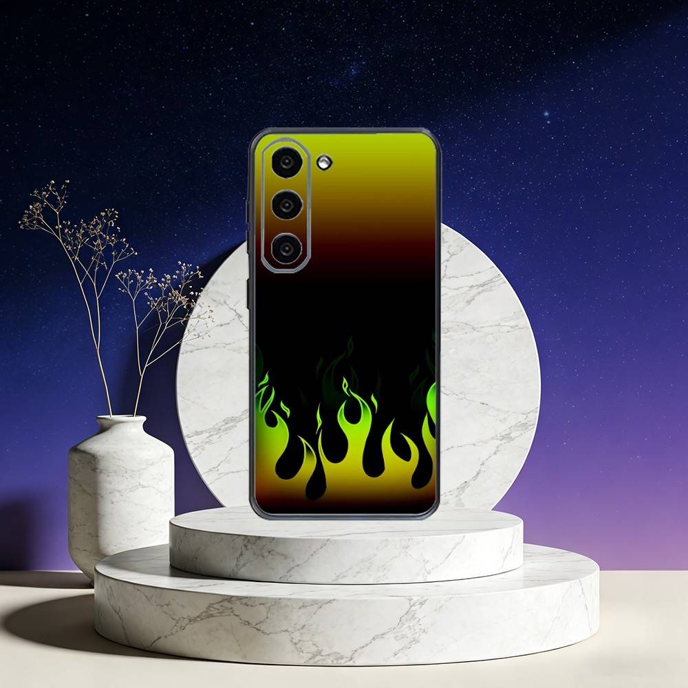 COOL Flame Phone Case For Samsung Galaxy A73,A72,A71,A70,A53,A52,A51,Others Soft Black Cover