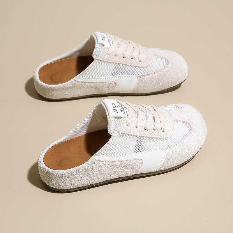 CRLAYDK Summer Women's Footbed Comfortable Slip On Mules Mesh House Slippers Ladies Backless Slide Loafers Casual Flats Shoes