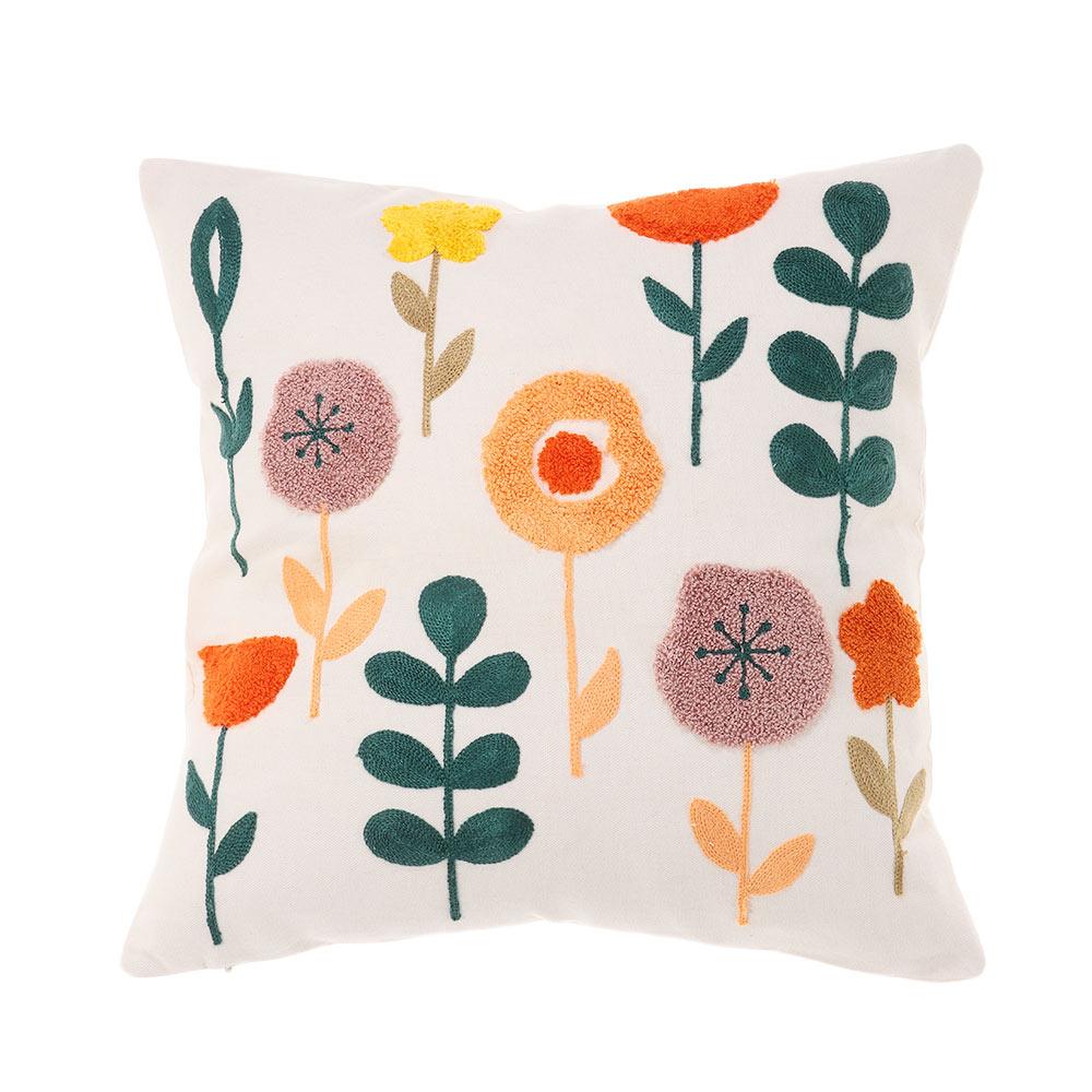 

1/2 шт. бежевые наволочки 18*18 дюймов наволочка с цветочной вышивкой для гостиной