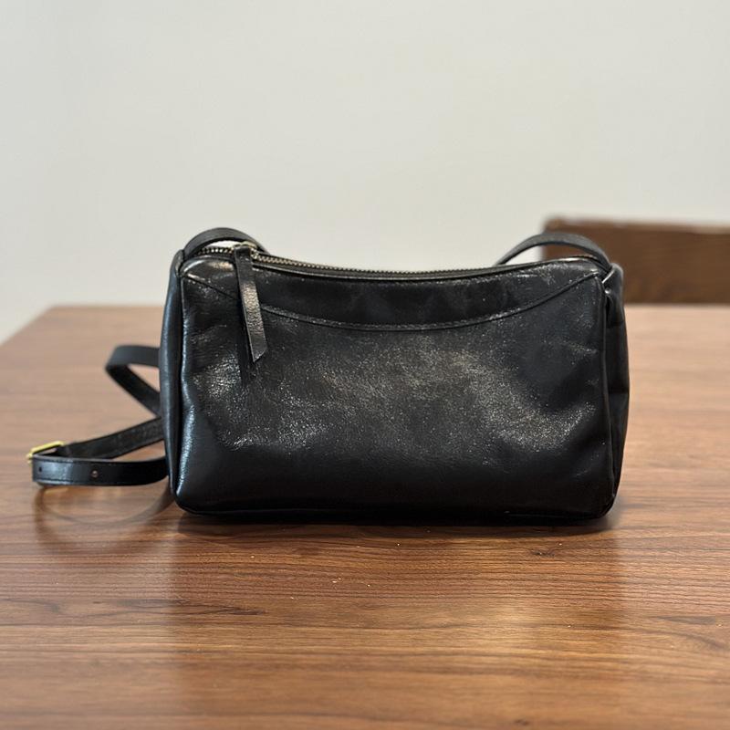 

Johnature Solid Color Soft Cowhide Shoulder Crossbody Bag Versatile Casual Genuine Leather Women s Bag чёрный